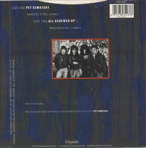 The Ramones Pet Sematary Australian 7